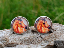 Load image into Gallery viewer, 12MM ROUND CAB COWGIRL CANDY EARRING - PERFECT PONIES COLLECTION