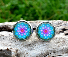 Load image into Gallery viewer, 12MM ROUND CAB COWGIRL CANDY EARRING - FLOWERS COLLECTION