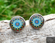 Load image into Gallery viewer, 12MM ROUND CAB COWGIRL CANDY EARRINGS - PATTERNS COLLECTION 3