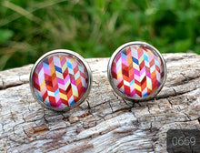 Load image into Gallery viewer, 12MM ROUND CAB COWGIRL CANDY EARRINGS - PATTERNS COLLECTION 3