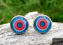 Load image into Gallery viewer, 12MM ROUND CAB COWGIRL CANDY EARRINGS - PATTERNS COLLECTION 2