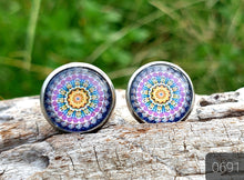 Load image into Gallery viewer, 12MM ROUND CAB COWGIRL CANDY EARRINGS - PATTERNS COLLECTION 2