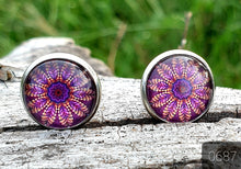 Load image into Gallery viewer, 12MM ROUND CAB COWGIRL CANDY EARRING - FLOWERS COLLECTION