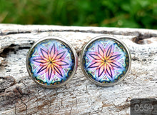 Load image into Gallery viewer, 12MM ROUND CAB COWGIRL CANDY EARRINGS - PATTERNS COLLECTION 2