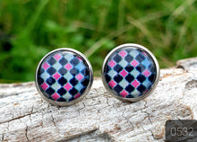 Load image into Gallery viewer, 12MM ROUND CAB COWGIRL CANDY EARRINGS - PATTERNS COLLECTION 2