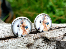 Load image into Gallery viewer, 12MM ROUND CAB COWGIRL CANDY EARRING - PERFECT PONIES COLLECTION