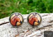 Load image into Gallery viewer, 12MM ROUND CAB COWGIRL CANDY EARRING - PERFECT PONIES COLLECTION