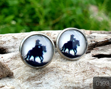 Load image into Gallery viewer, 12MM ROUND CAB COWGIRL CANDY EARRING - PERFECT PONIES COLLECTION