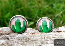Load image into Gallery viewer, 12MM ROUND CAB COWGIRL CANDY EARRINGS - CACTUS COLLECTION