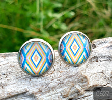 Load image into Gallery viewer, 12MM ROUND CAB COWGIRL CANDY EARRINGS - PATTERNS COLLECTION 2