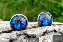 Load image into Gallery viewer, 12MM ROUND CAB COWGIRL CANDY EARRINGS - FEATHER COLLECTION