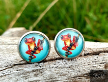 Load image into Gallery viewer, 12MM ROUND CAB COWGIRL CANDY EARRINGS - ANIMALS COLLECTION