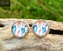 Load image into Gallery viewer, 12MM ROUND CAB COWGIRL CANDY EARRINGS - FEATHER COLLECTION