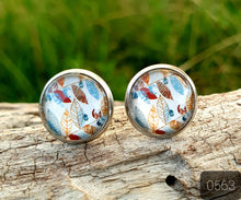 Load image into Gallery viewer, 12MM ROUND CAB COWGIRL CANDY EARRINGS - FEATHER COLLECTION