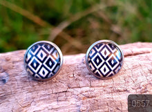 Load image into Gallery viewer, 12MM ROUND CAB COWGIRL CANDY EARRINGS - PATTERNS COLLECTION 1