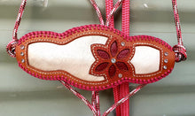 Load image into Gallery viewer, BRONC NOSE HALTER and LEAD SET - Hair On Hide Flower 002