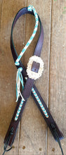 Load image into Gallery viewer, HANDMADE LATIGO and ROO HIDE LACED ONE EARRED HEADSTALL
