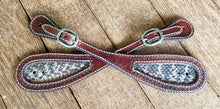 Load image into Gallery viewer, GENUINE SNAKE SKIN INLAY SPUR STRAPS