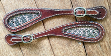 Load image into Gallery viewer, GENUINE SNAKE SKIN INLAY SPUR STRAPS