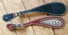 Load image into Gallery viewer, GENUINE SNAKE SKIN INLAY SPUR STRAPS