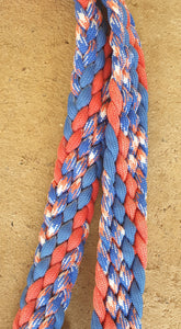 BRAIDED SPORTING REINS - Flat and Round Braided Hand Hold - Adjustable