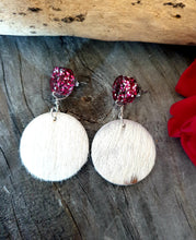Load image into Gallery viewer, Hair On Hide and Resin Earrings - Cowgirl Meets City Girl 0835
