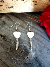 Load image into Gallery viewer, 0804 HEART and FEATHER EARRINGS
