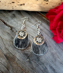000229 HAIR ON HIDE EARRINGS
