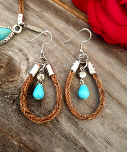 GENUINE HORSE HAIR BRACELET and EARRINGS SET