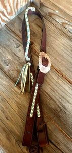 HANDMADE LATIGO and ROO HIDE LACED ONE EARRED HEADSTALL