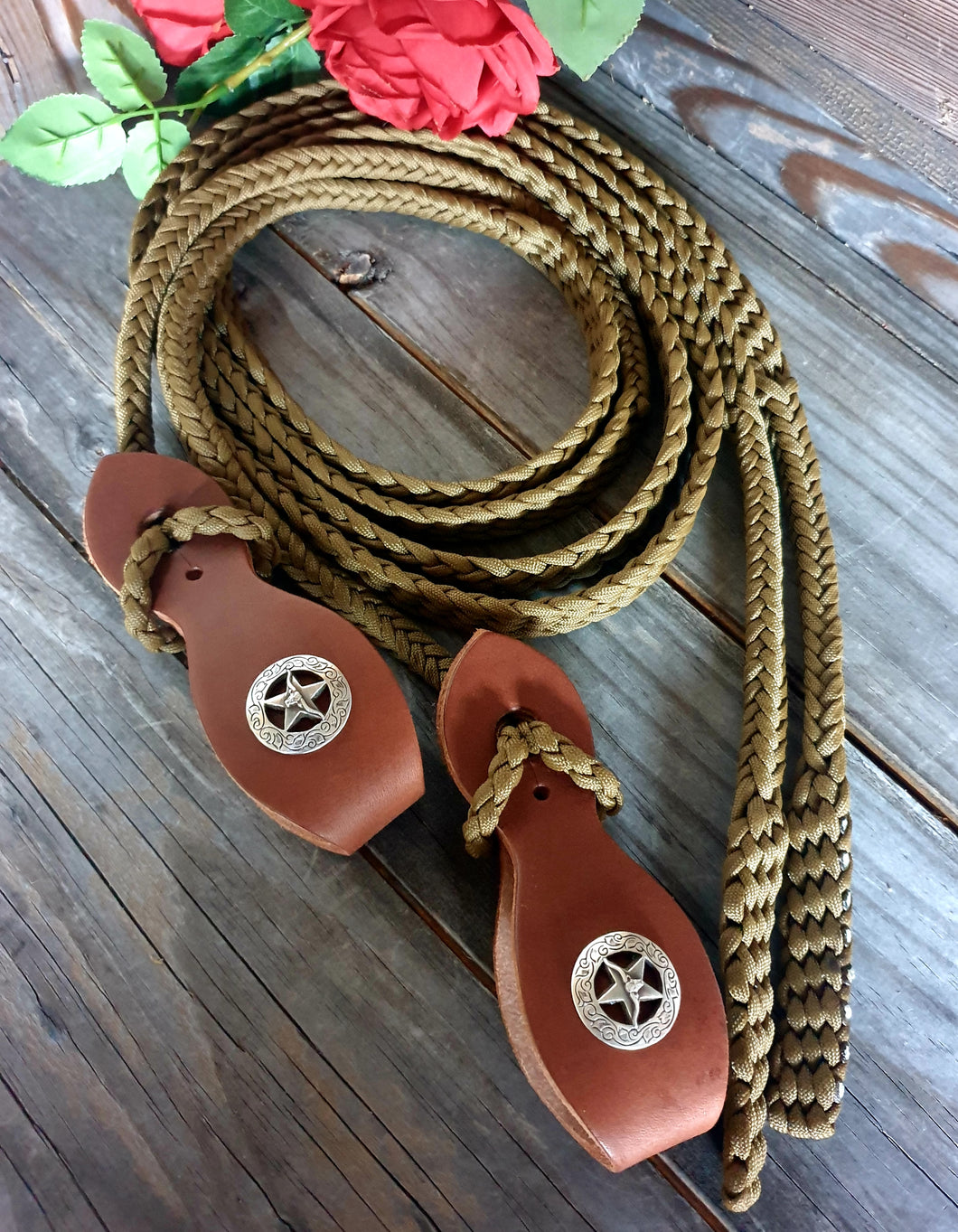 BRAIDED SHOW or PERFORMANCE SPLIT REINS 6 1/2 FT ONE SET ONLY Custom Made