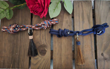Load image into Gallery viewer, KNOTTED ROPE CHIN STRAP with HORSEHAIR TASSEL
