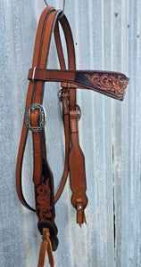 Dark Horse Collection -  Tooled Brow and Cheeks Headstall "Chic Magnet"