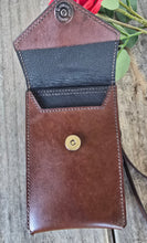 Load image into Gallery viewer, Western Style Tooled Phone or Saddle Pouch - Floral and Aztec Checkered
