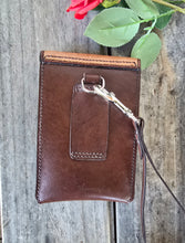 Load image into Gallery viewer, Western Style Tooled Phone or Saddle Pouch - Floral and Aztec Checkered
