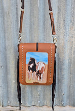 Load image into Gallery viewer, Handmade Genuine Leather Messenger Bag &#39;Painted Pair of the Prairie&quot;
