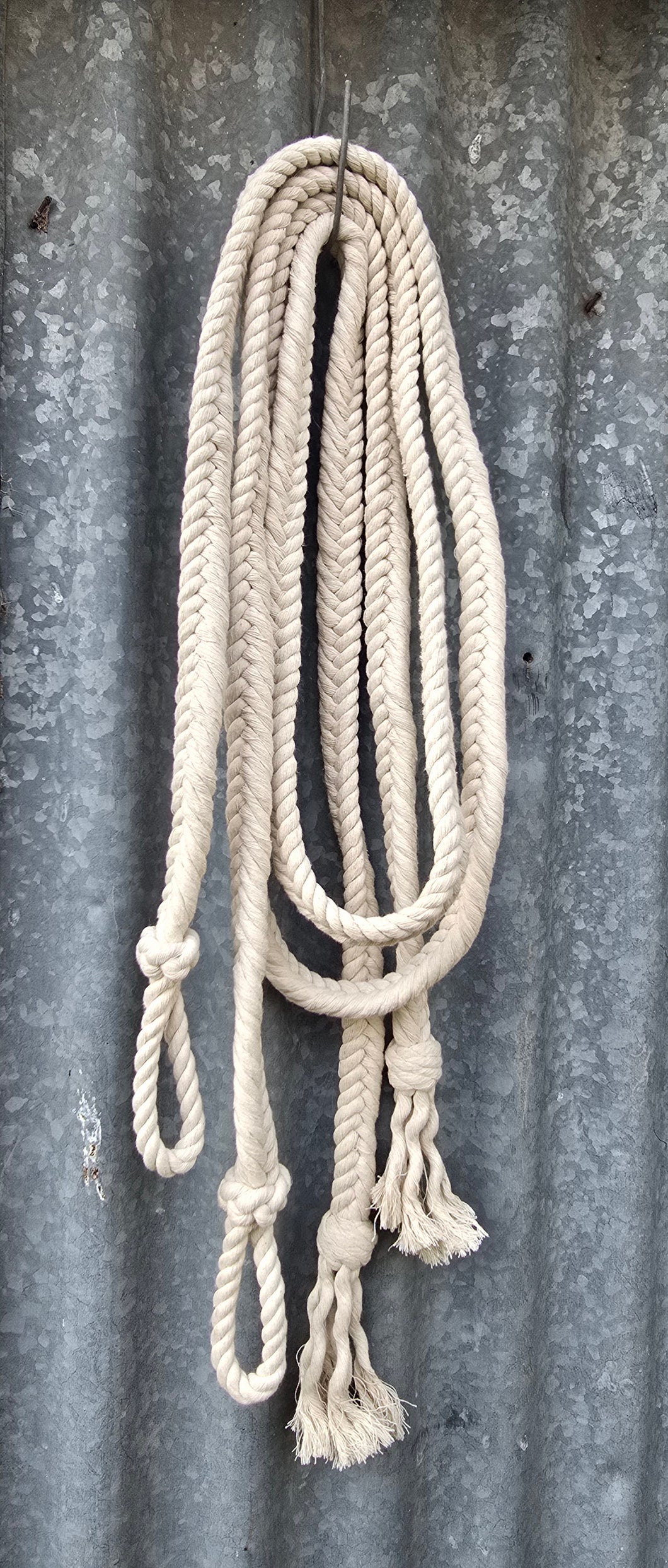 Hand Braided Heavy Cotton Split Reins 7/8