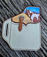 Load image into Gallery viewer, Western Style Belt Phone Pouch - Paint Horse, Concho and Studs
