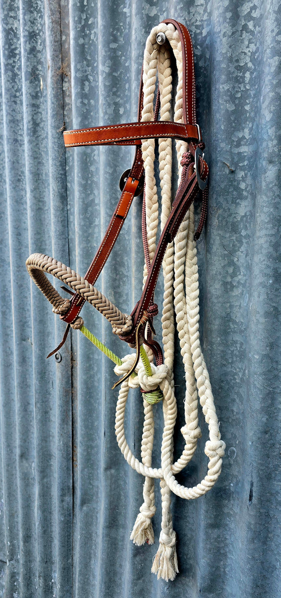 BRR COMPLETE LOPING HACKAMORE - CUSTOM ORDER – BLUE ROAN ROPES and TACK