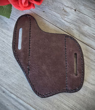 Load image into Gallery viewer, PANCAKE STYLE POCKET KNIFE POUCH - Hair On Hide and Buck Stitching

