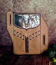 Load image into Gallery viewer, Western Style Belt Phone Pouch - Bucking Bull and Lace
