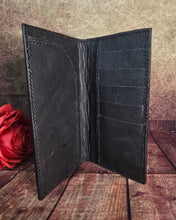 Load image into Gallery viewer, Genuine Leather Hand Carved Western Roper Wallet 'Playin With The Big Boys'
