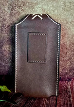 Load image into Gallery viewer, Western Style Belt Phone Pouch - Leather Laced with Concho
