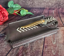 Load image into Gallery viewer, Western Style Belt Phone Pouch - Leather Laced with Concho
