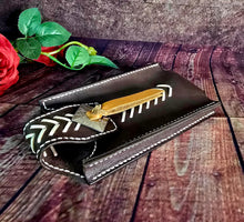 Load image into Gallery viewer, Western Style Belt Phone Pouch - Leather Laced with Concho
