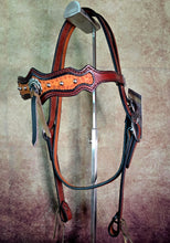 Load image into Gallery viewer, Dark Horse Collection -  Shaped Brow Headstall "Gunslinger"
