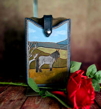 Load image into Gallery viewer, Western Style Tooled Phone or Saddle Pouch - Australian Brumby
