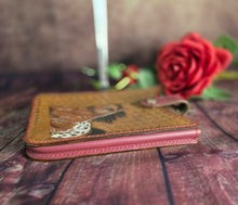 Load image into Gallery viewer, Western Style Tooled Phone or Saddle Pouch - Appaloosa Horse with Basket Stamping
