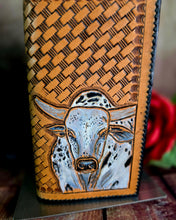 Load image into Gallery viewer, Genuine Leather Hand Carved Western Roper Wallet 'Playin With The Big Boys'

