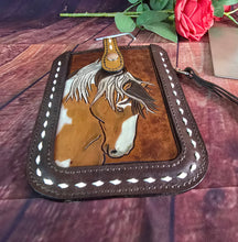 Load image into Gallery viewer, Western Style Wristlet Phone Bag - Wild Horse with Buck Stitching
